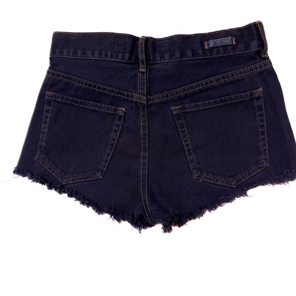 Brandy Melville | Dark Wash Daisy Duke Jean Shorts w/ Button Fly | Sz 25 - Picture 6 of 8
